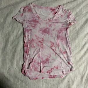 Aero pink tie die V-neck